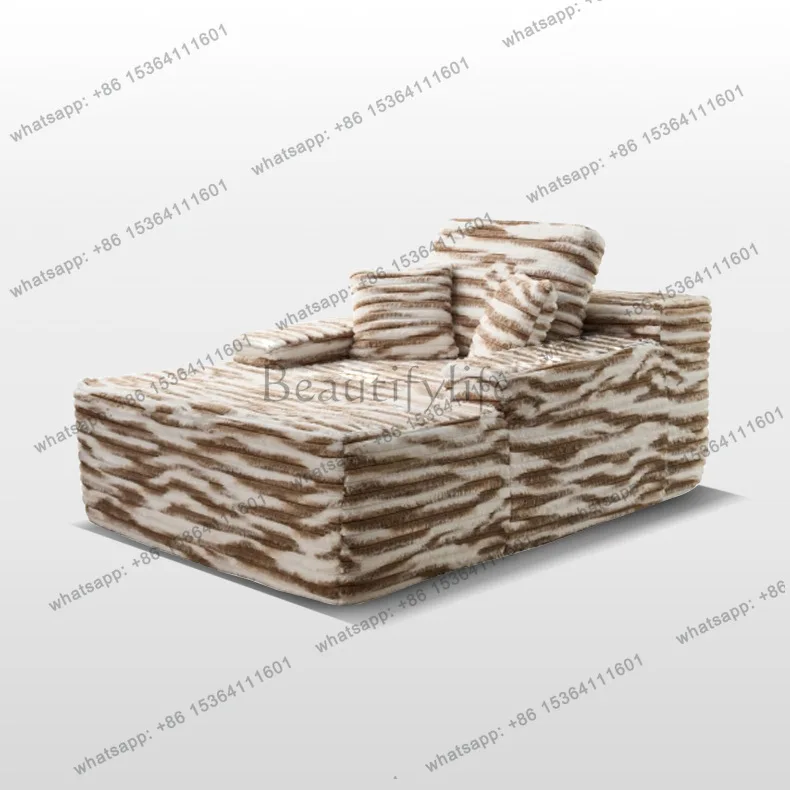 Boxed roll bag vacuum compression cinema sofa large striped fabric soft sofa recliner