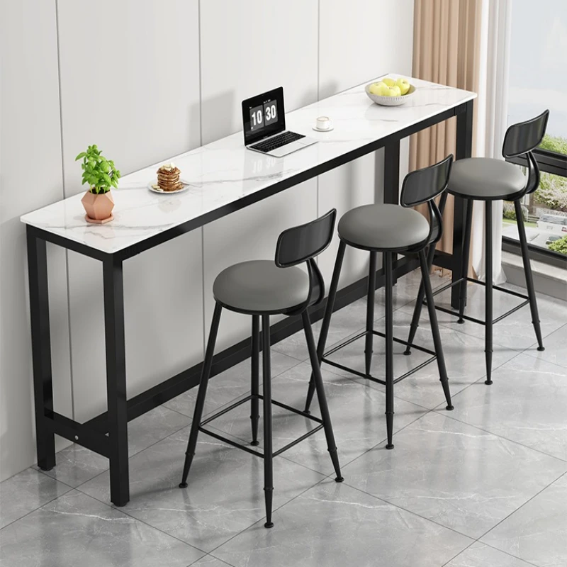 طاولة بار ذات بلاطة صخرية، شرفة منزلية، غرفة معيشة على الحائط، مقهى شاي حليب، طاولة وكراسي عالية الأرجل #2