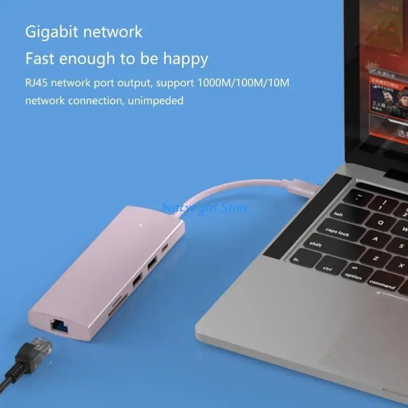 

C7AB Multi USB Type-C 9-Port Converter for PC Laptop Notebook Receiver Computer