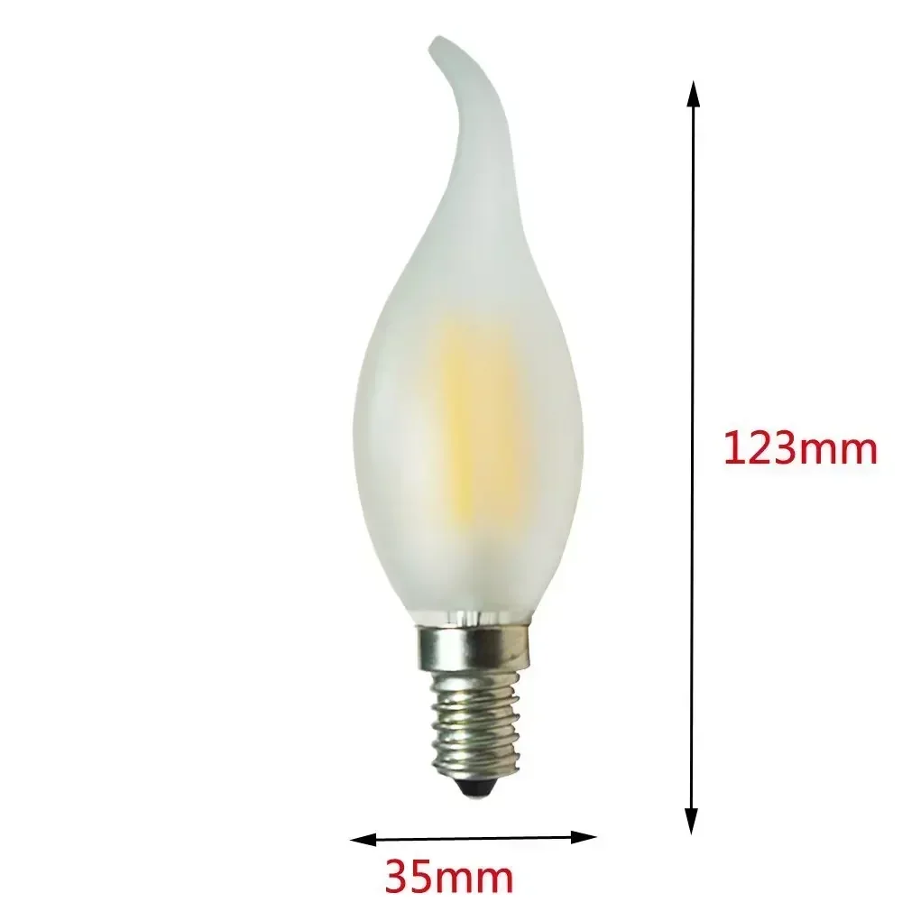 E14 LED Candelabra Light Bulb 4W Lamp Warm/Cold White Matt Filament Lights 40W Replacement 400lm Antique Candle Lightbulb 5Pack