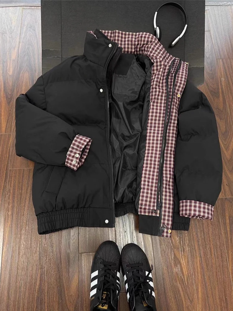 الأمريكية Sle الرجال Thiened الوقوف طوق القطن Jaet الخريف Faion العلامة التجارية المرقعة الدافئة الخبز القطن معطف الشباب الاتجاه #1