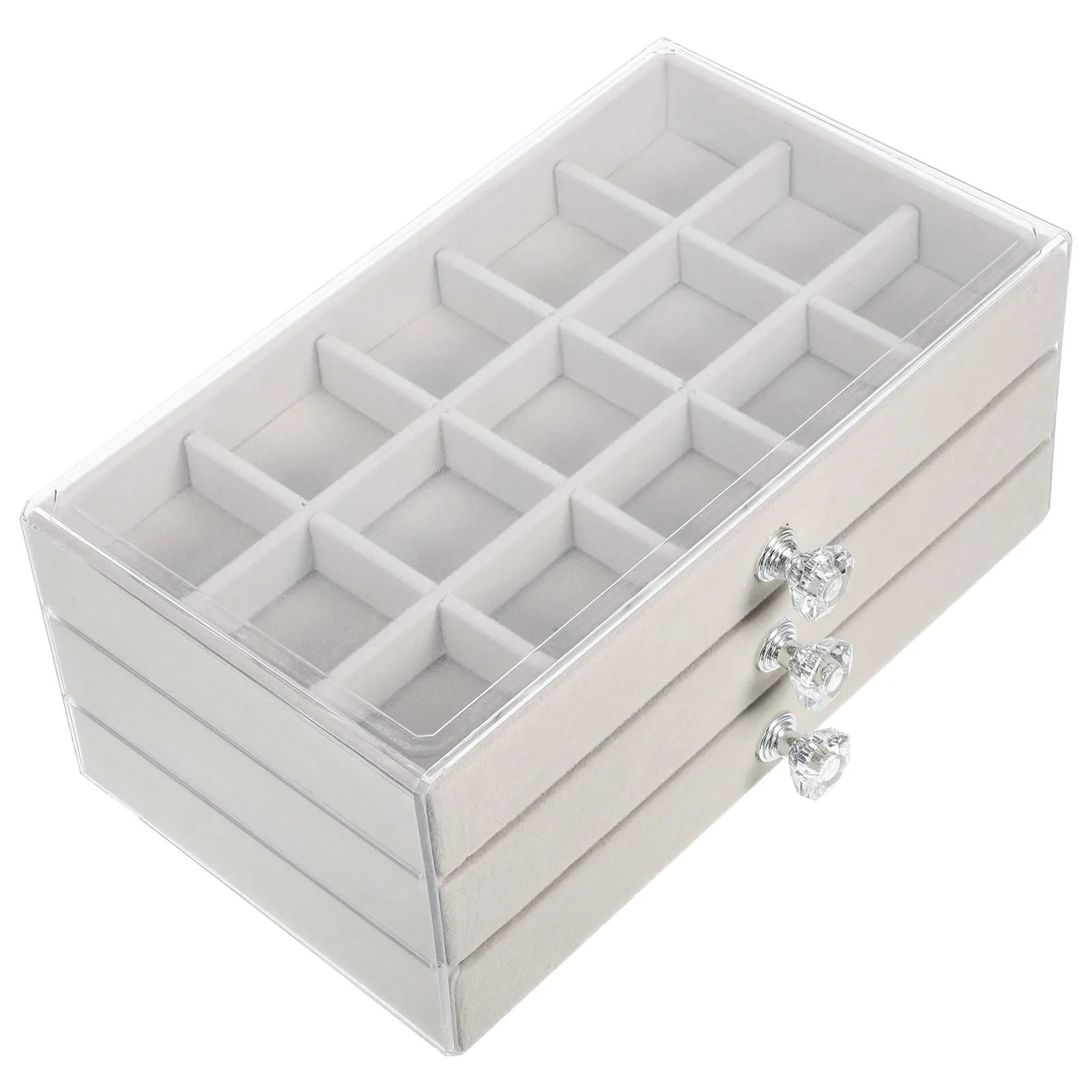 

Jewelry Box 45 Grid Desktop Organizer Storage Case for Earrings Necklaces Rings Watches Tabletop Jewelry Management Solution
