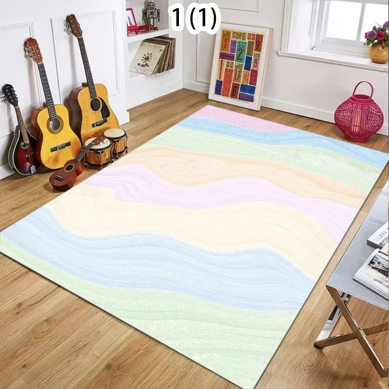 Pastel Gradient with Sparkle Pattern Area Rug Soft Color Mix Shiny Detail Non-Slip Carpet for Living Rooms Bedrooms Cozy Spaces