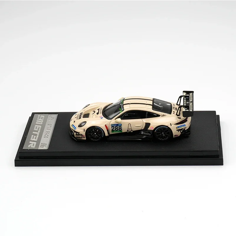 스타 레이스 992 GT3 컵 1:64 288 TBC 크리미 화이트 컬렉션 미니어처 장난감 타임 마이크로 SR 다이캐스트 디오라마 자동차 모델