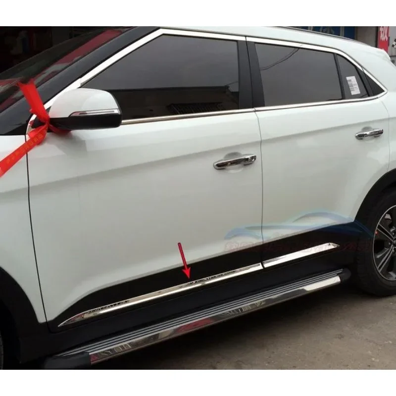 For 2015 2016 2017 2018 Hyundai Creta IX25 Car Door Body Side Molding Trim Cover Protector Strip Scuff Guard Car Accessory