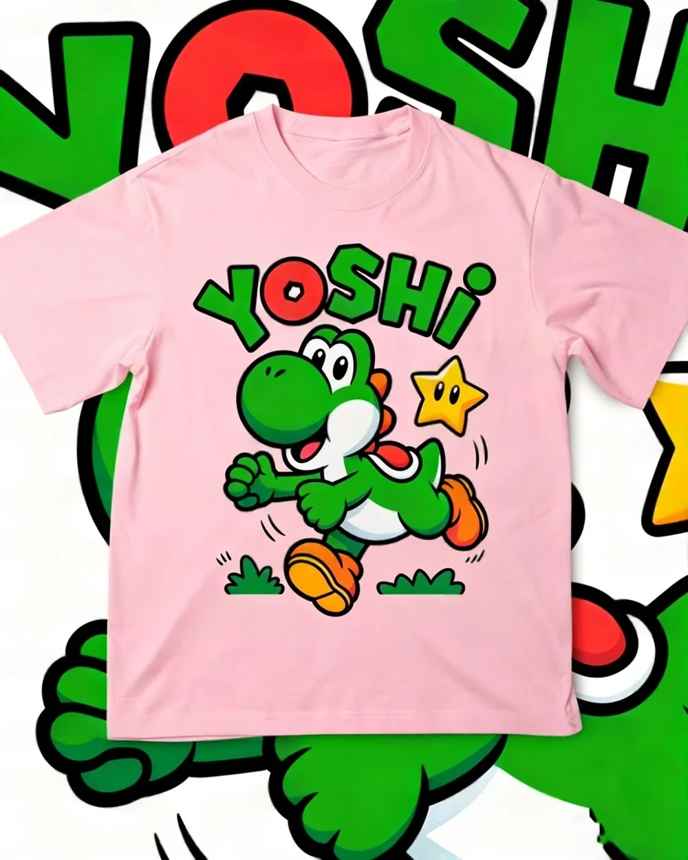 2026 Summer Boys Girls Family Kids T-shirt Tops Summer Cartoon Yoshi Men's Women's Short Sleeve T-shirt Tops