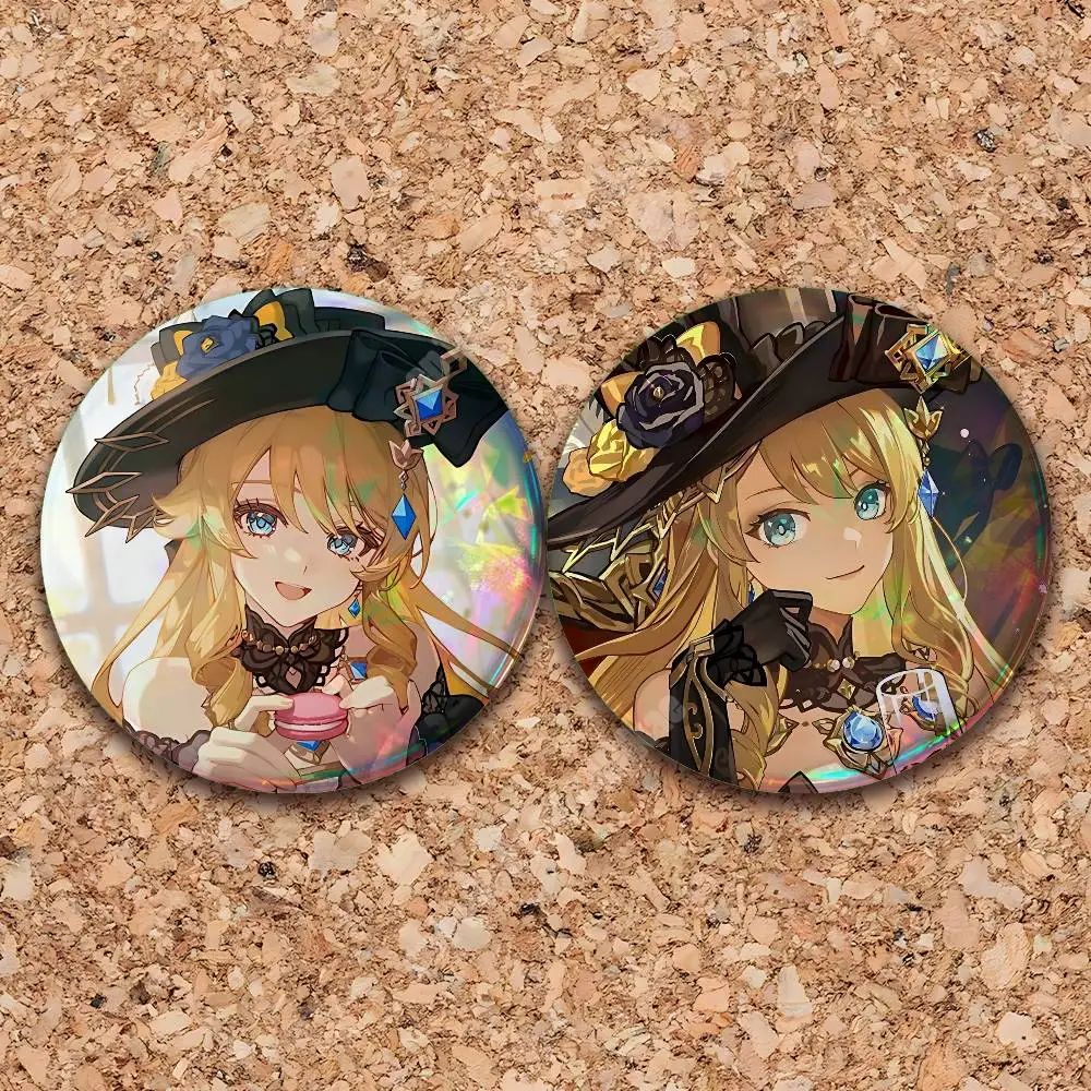 Genshin Impact Navia Button Badge 2PC Sets for Bags & Clothes & Accessories Metal Pin Creative Gift