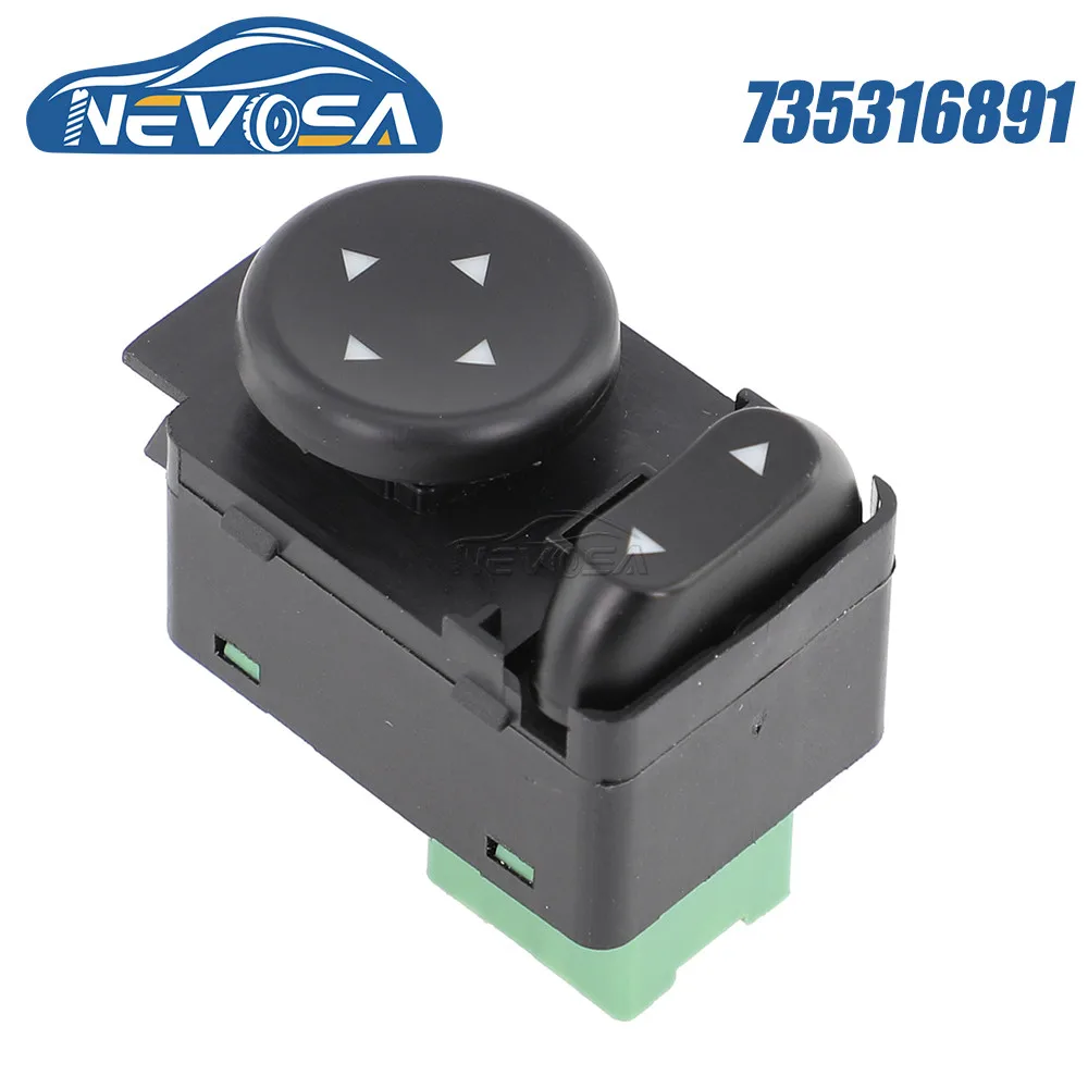 

NEVOSA 735316891 For Fiat Palio Doblo Strada Siena Car Rear Side Mirror Control Switch Button 8Pins Orange Night Light 735298499