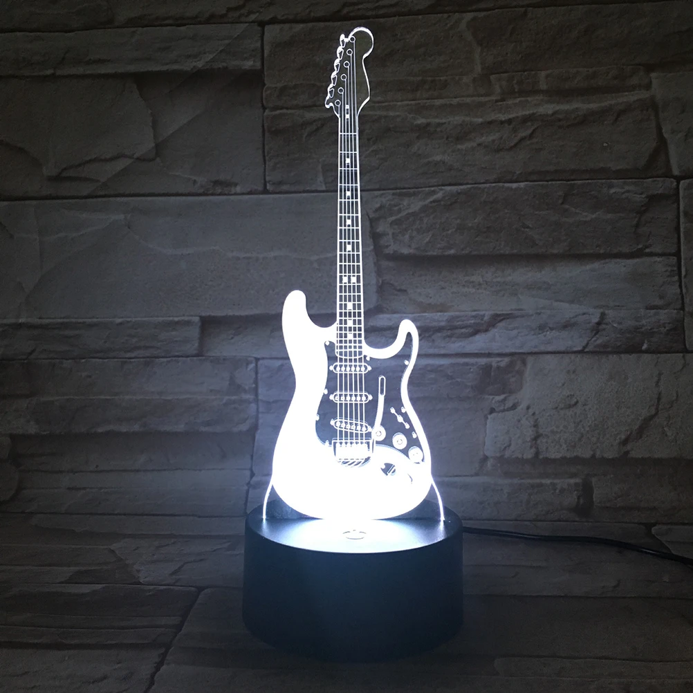 

3D Acrylic Acrylic Plate Lamp Change USB Powered 3D Lamp Kids Bedroom Decor Guitar Plate Light