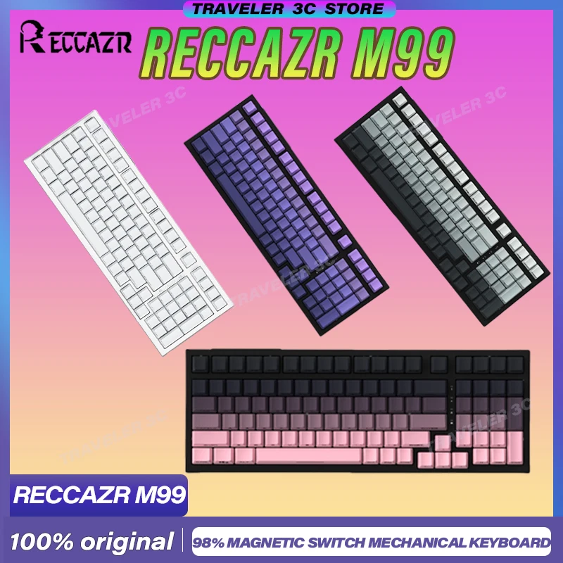 RECCAZR M99 Magnetic Switch Customized Mechanical Keyboard wired hot swap RGB light RT Gaming Office keyboard laptop 8K pbt Gift