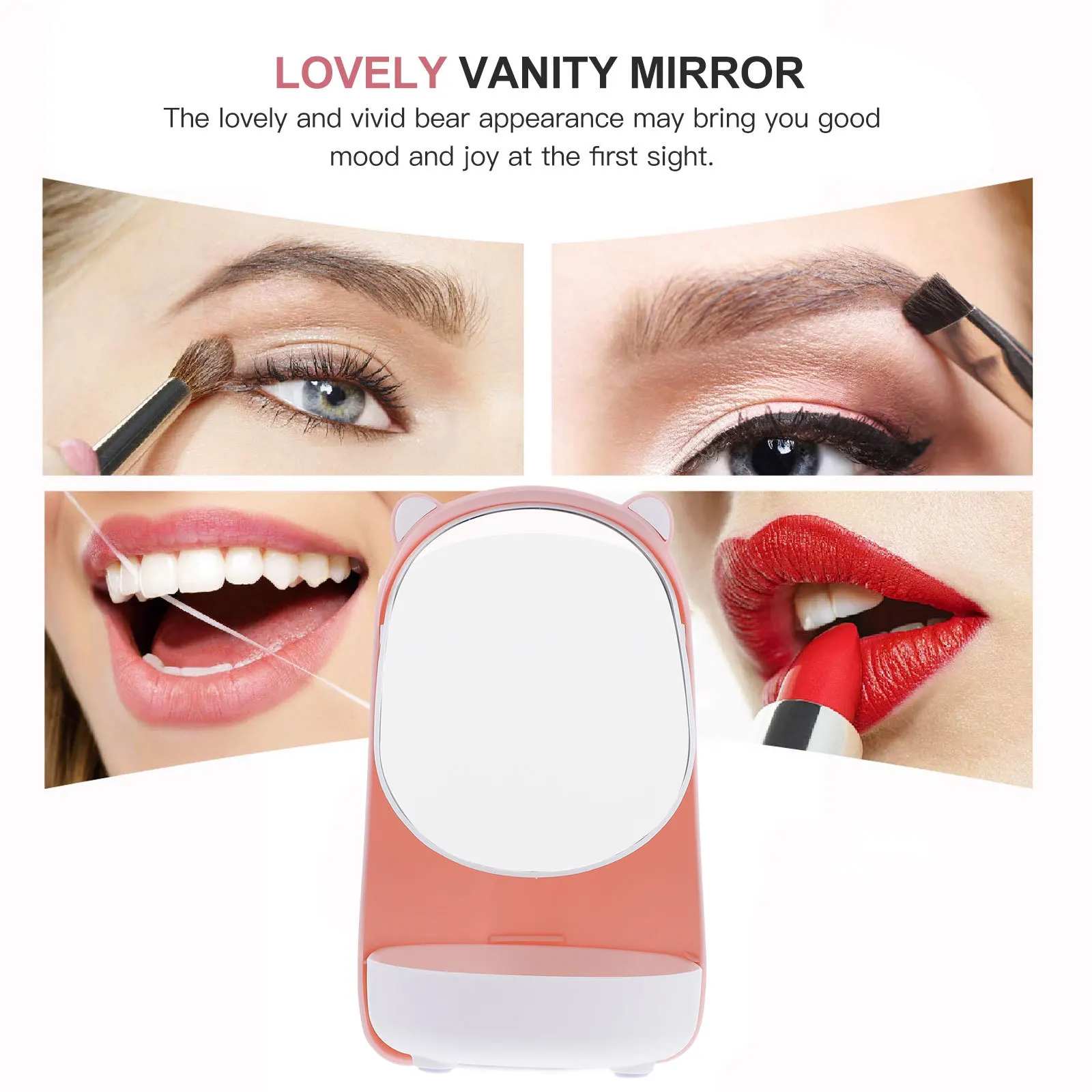 1Pcs Chic Makeup Mirror High Definition Clear Surface Wonderful Gift for Women Friends Adjustable Make-Up Mirror
