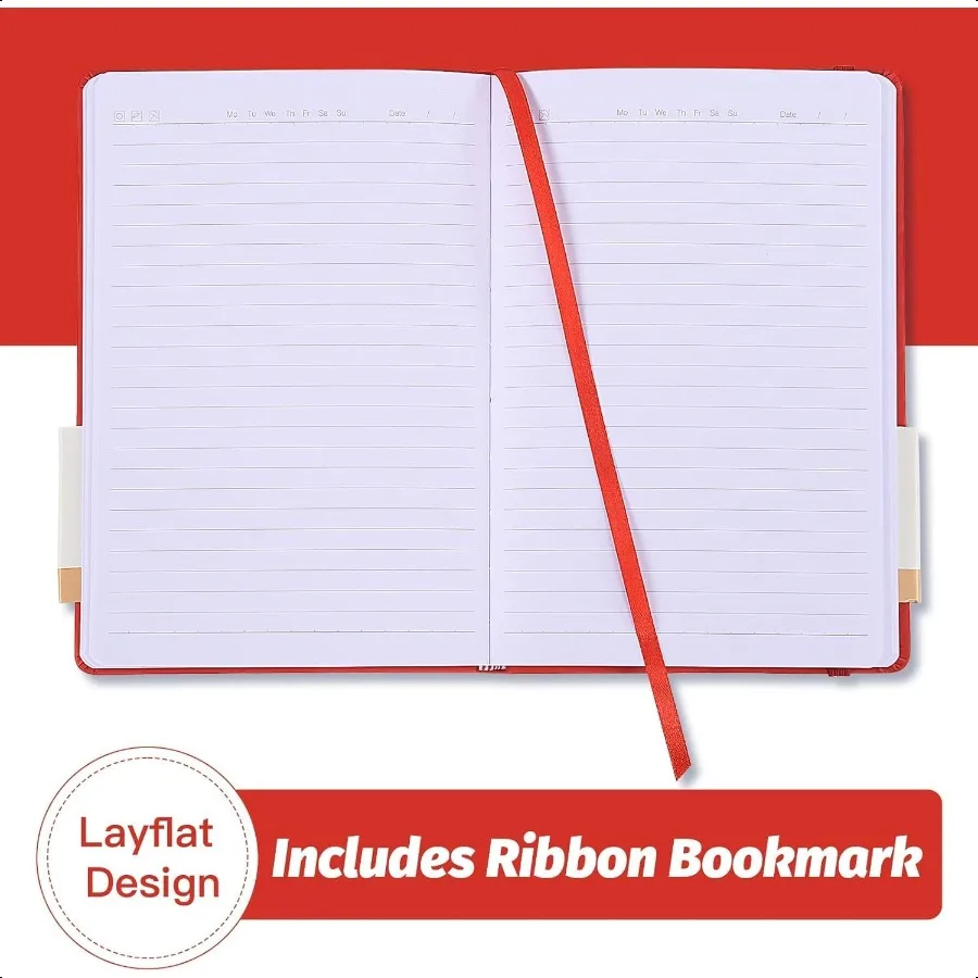 Capa duraJournalNotebooks 6 pacotes A5 forrado diários caderno para escrever 200 páginas 8,2 x 5,5 polegadas 6 cores clássico governado notebo