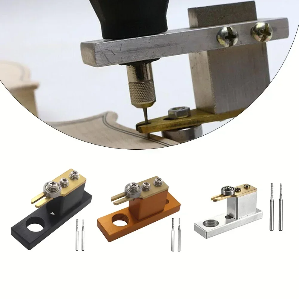 Supporto per purfling per violino elettrico da 1 pezzo, struttura in metallo, 2 frese, strumento per liutaio, parti per taglierina per scanalature, strumento musicale