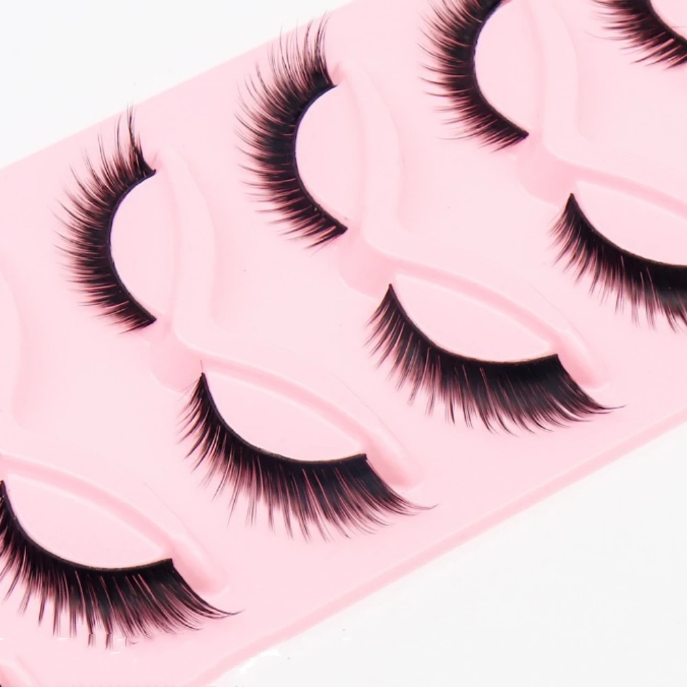 5 Pairs of Fox Eyelashes, Natural Looking Cat Eye Eyelashes, 3D Elongated Eyelashes 16mm Eyelash