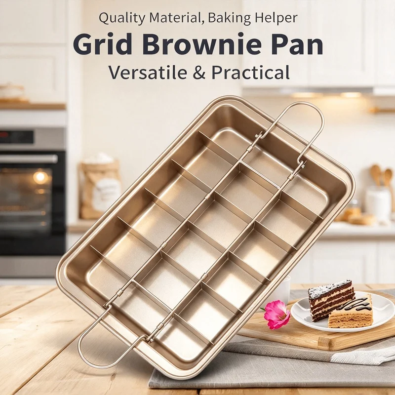 Stainless Stainless Steel Square Brownie Baking Pan with Dividers, Nonstick Cake Muffin Bakeware with Grips for Homemade Brownie Making - Aliexpress Deal