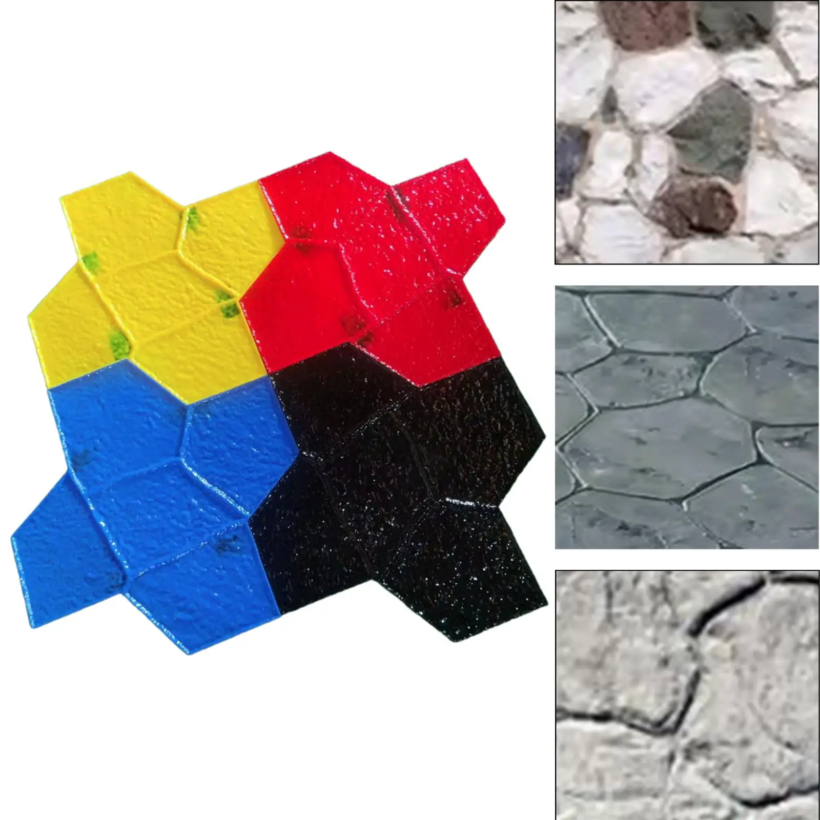 

4 Pieces Outdoor Landscaping Stone Forms Seamless Stamp DIY Art Professional Slate Concrete Stamp Stone Texture Mat for Walls