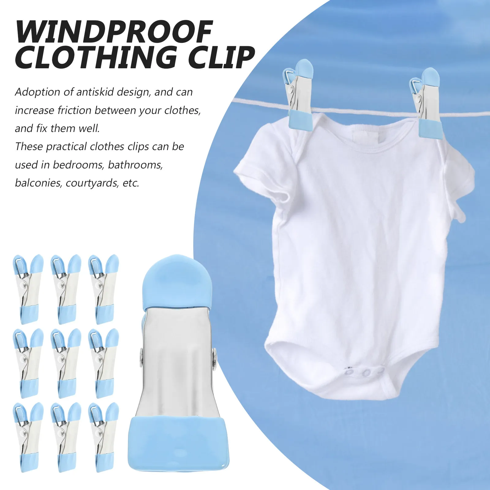 

10 шт. Зажимы для одежды, сверхпрочные, ветрозащитные, для сушки одеял, брюк, одежды, для дома, ванной, сада