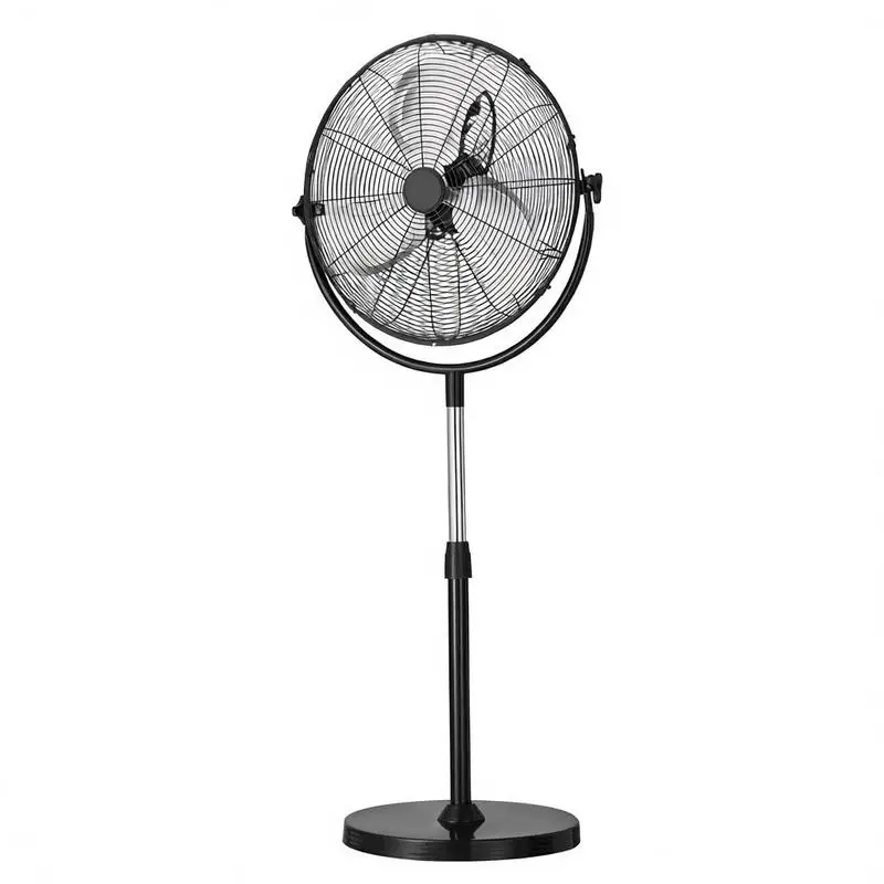 Industrial Pedestal Fan, 18 Inch Standing Fan with 45.3 to 57.9 Inches Adjustable Height, Floor Fans with 3 Adjustable Speeds, High Power Fans for Warehouse,Garage,Commercial,Residential, Black