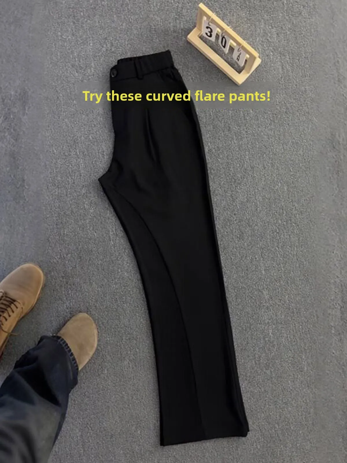 

Black Silk Ice Feeling Men's Summer Pants Casual Style Loose Fit mid Waist Leaf Blade Shape Trousers Cool Sensation