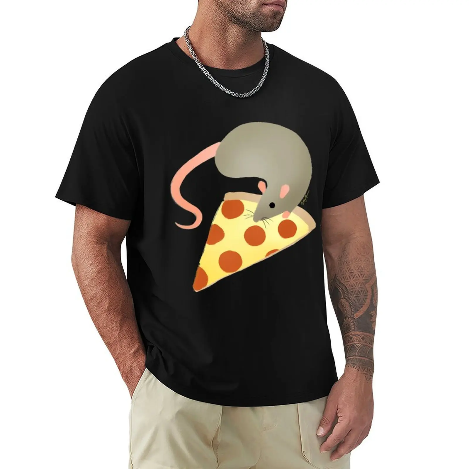 

NYC Rats  Pizza Scoop T-Shirt Fashion Casual Short Sleeve Top