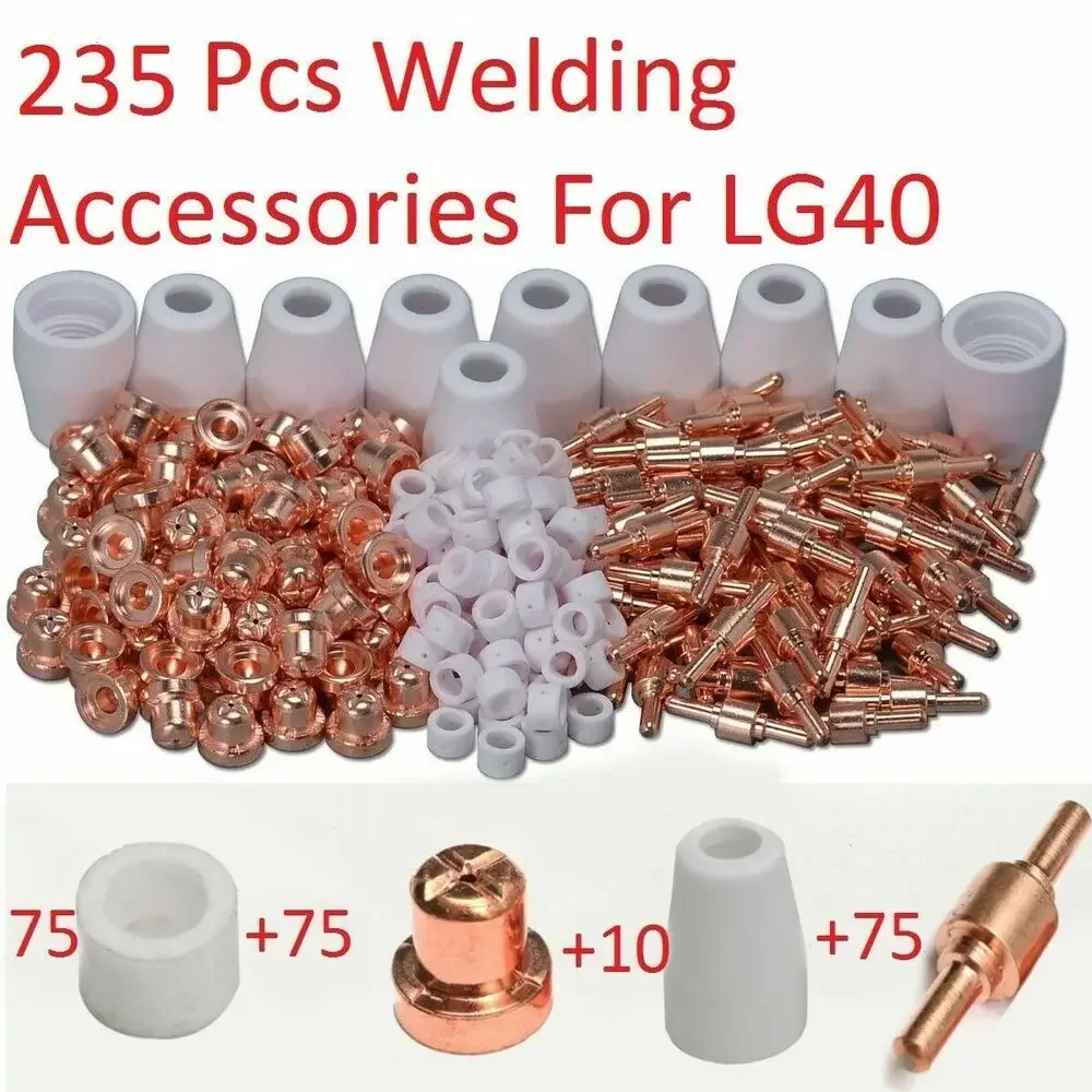 235pcs PT31 LG40 Plasma Electrodes Tips Nozzle Consumables Fit CUT40 PT-31 CT312