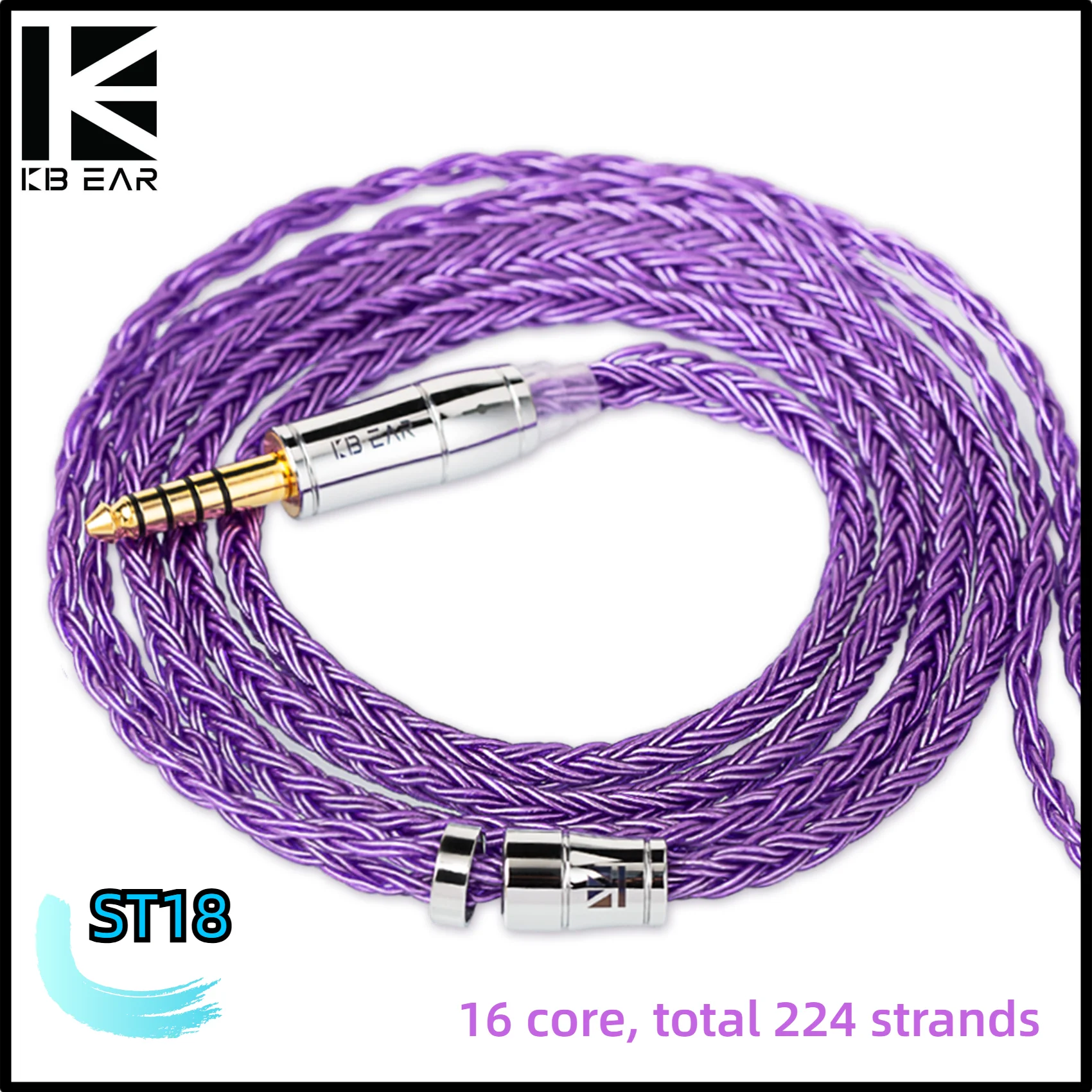 

KBEAR ST18 Crystal 16 Cores 5N High Copper Silver-plated Upgrade Cable MMCX/QDC/2PIN Earbuds Connector For KS1 KS2 KZ TRI I3 MK3