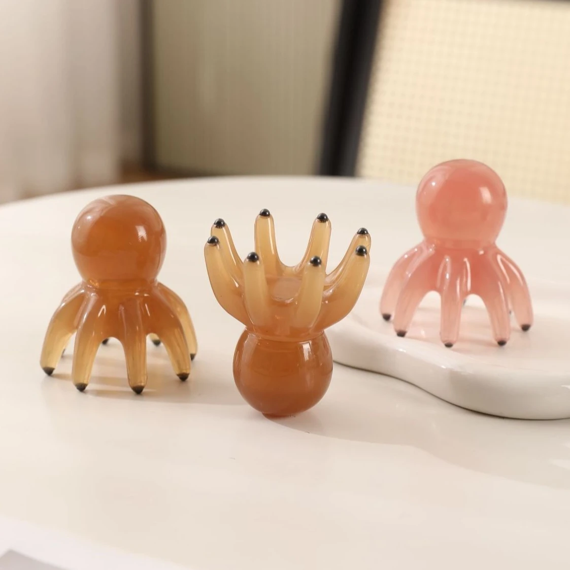 الراتنج الأخطبوط تدليك مشط رئيس ميريديان كشط تدليك فروة الرأس فرشاة الوخز بالإبر سبا غوا شا تدليك مشط التعب الإغاثة