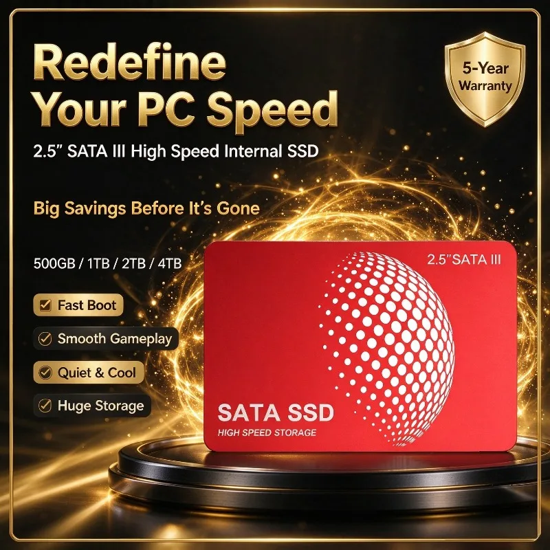 2.5 Inch High Speed SATA 3 2TB 4TB Hard Drive Disk 6Gb/s New Internal Solid State Drive 500GB 1TB For Desktop Laptop Gaming PCs.