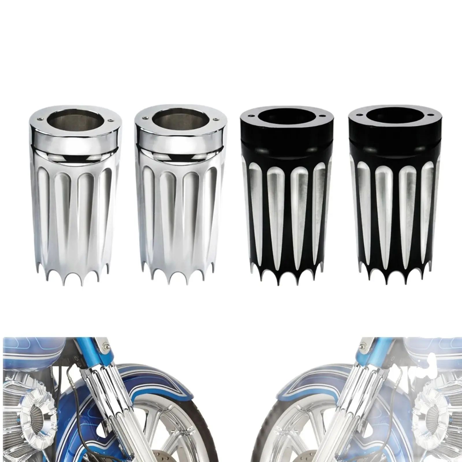 

Motorcycle Front Fork Boot Slider Covers CNC Aluminum For Harley Touring Road King Electra Street Glide FLHR FLHX FLHT 2008-2024