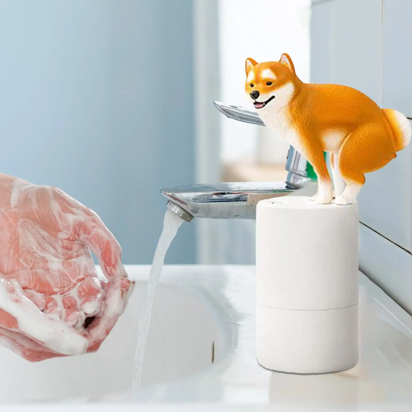 Automatic Hand Soap Dispenser Waterproof Countertop Bathroom Accessory Home Decor Gadgets Dog Automatic Foaming Soap Dispenser