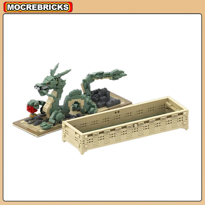 MOC Building Blocks New Idea Chinese Zodiac Ornament Storage Oriental Dragon Statue Box Assembly Bricks Model Kids Puzzle Toys