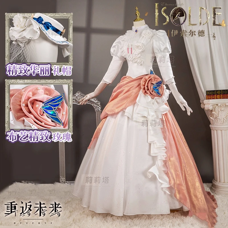 Isolde Cosplay Costume Game Reverse:1999 Anime Women Sweet  Dress Hat Isolde Role Play Clothing Halloween Party Suit 2025 New view 3
