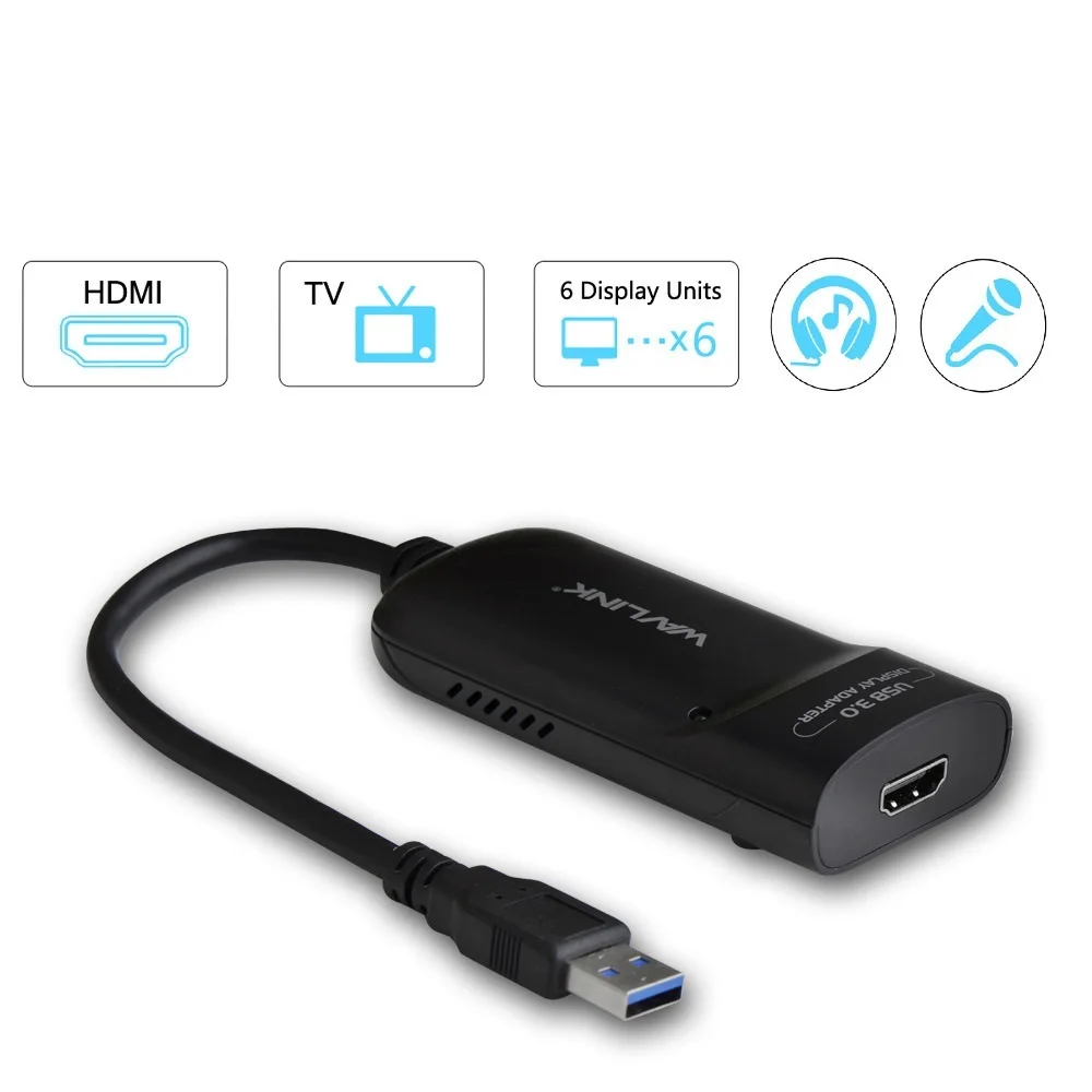 

Новый USB 3.0 к HDMI мультимониторный графический адаптер HD 1080p Выход Внешний адаптер видеокарты DP Дисплей Windows Mac