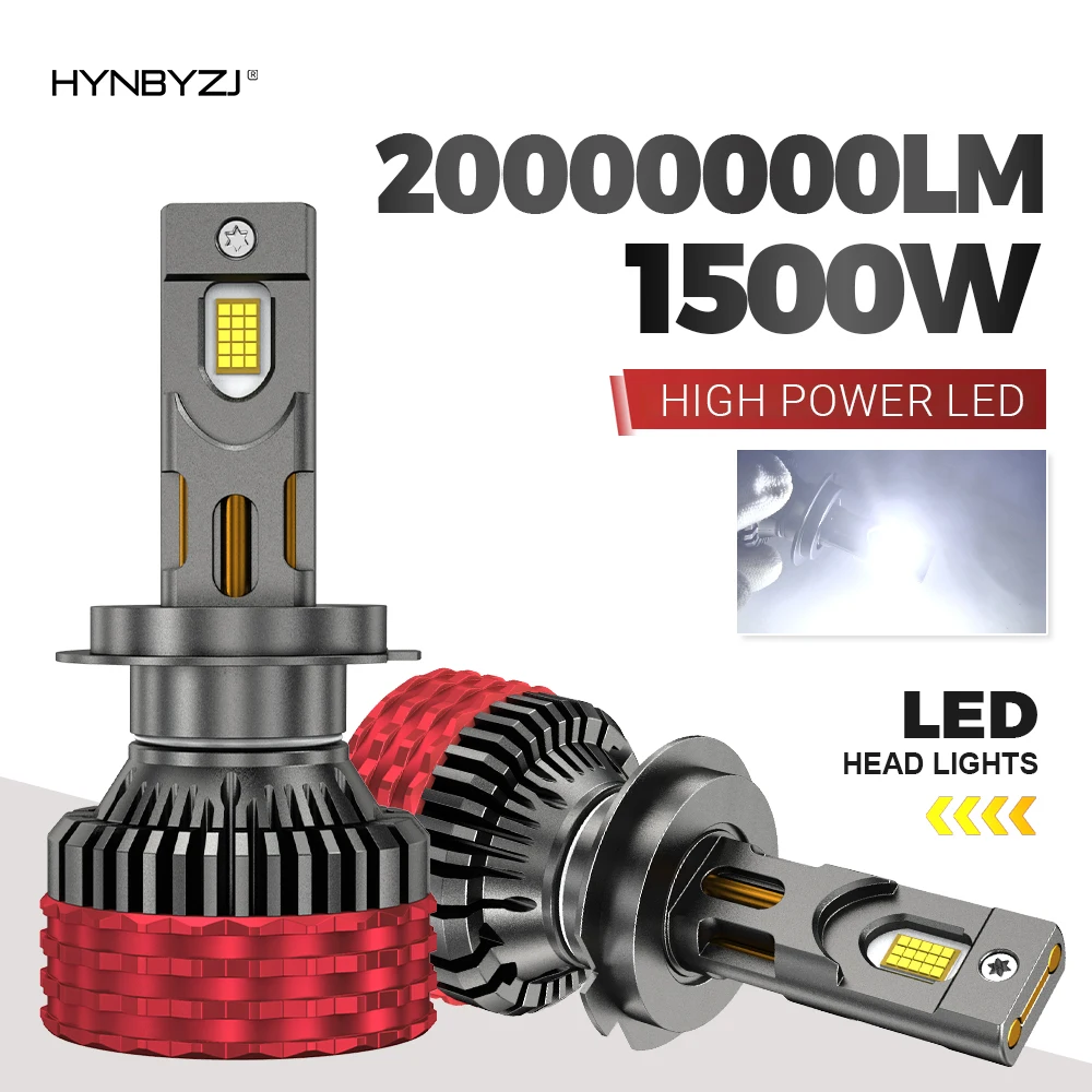 HYNBYZJ 1500W H4 H7 LED Headlight 2000000LM LED Lights For Car H1 H3 H8 H11 H13 HB3 HB4 HIR2 9005 9006 9012 9007 9008 12V 24V