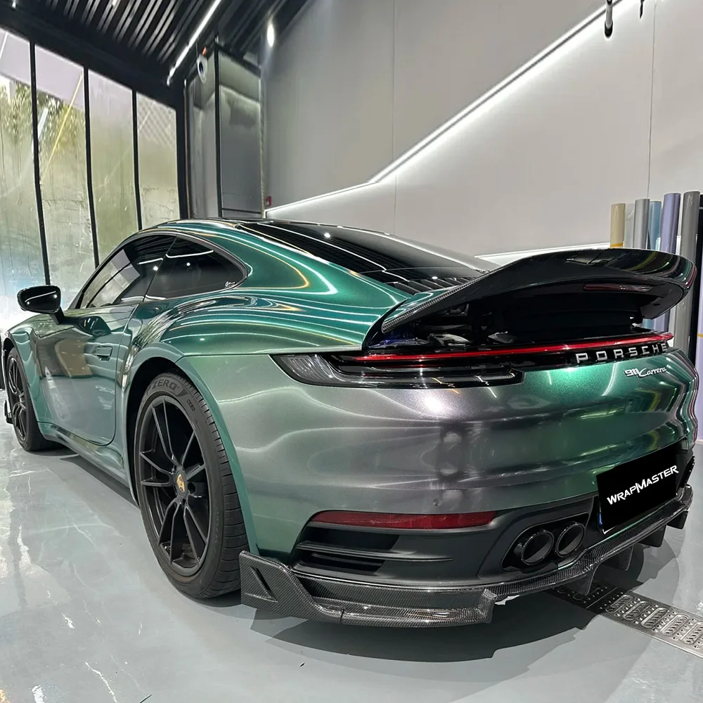 

Блестящая обертка-хамелеон, автомобильные наклейки, зеленый винил Micro Celadon