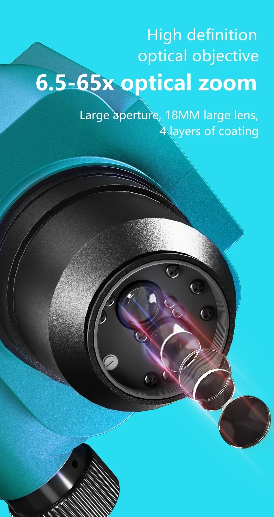 MAANT R65 Triocular Stereo Microscope 6.5-65X HD Zoom Adjustable for Ultra Large Field of View Observation Repair Microscope