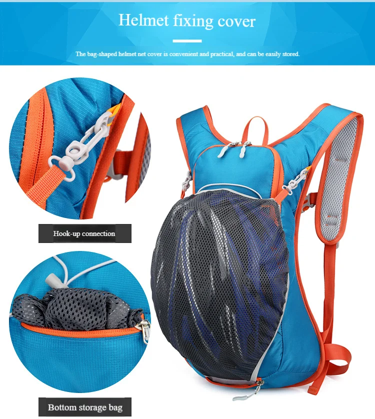 Wasserdichter Fahrradrucksack, mehrfarbig, große Kapazität, kompatibel mit Trinkblase, reflektierend, für Laufen und Wandern, leichter Rucksack – Detail 11