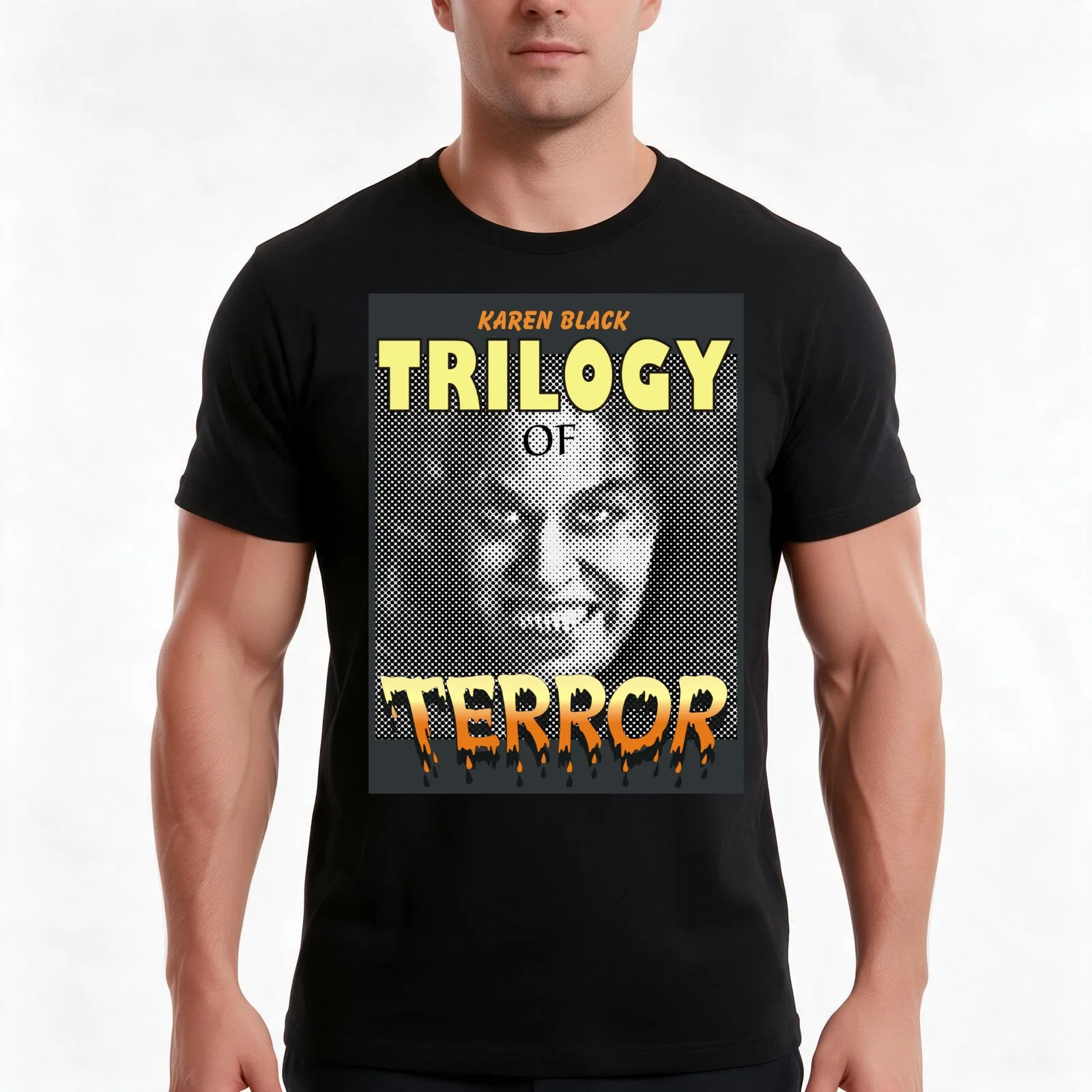 Trilogy of Terror T-Shirt, Summer Casual Cotton Tee, Oversized Streetwear Tops, Vintage Graphic Print, Loose Fit Short Sleeve