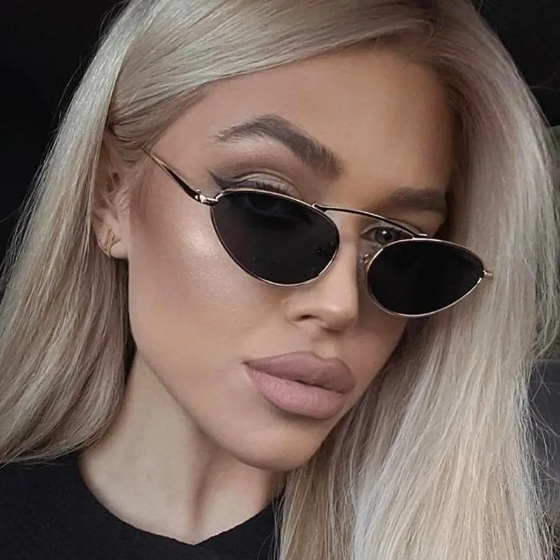 Metall-Katzenaugen-Sonnenbrille im Luxus-Stil für Damen, vielseitig kombinierbar, modische Streetstyle-Brille