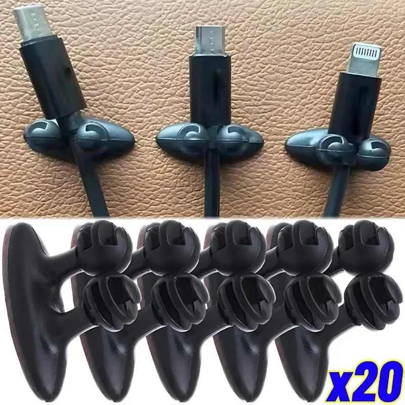 5-30pcs Car Dashboard Phone Charger Cable Manager Hook Headphone Line Organizer Clasp Clamp Holder Auto Interior Accessories