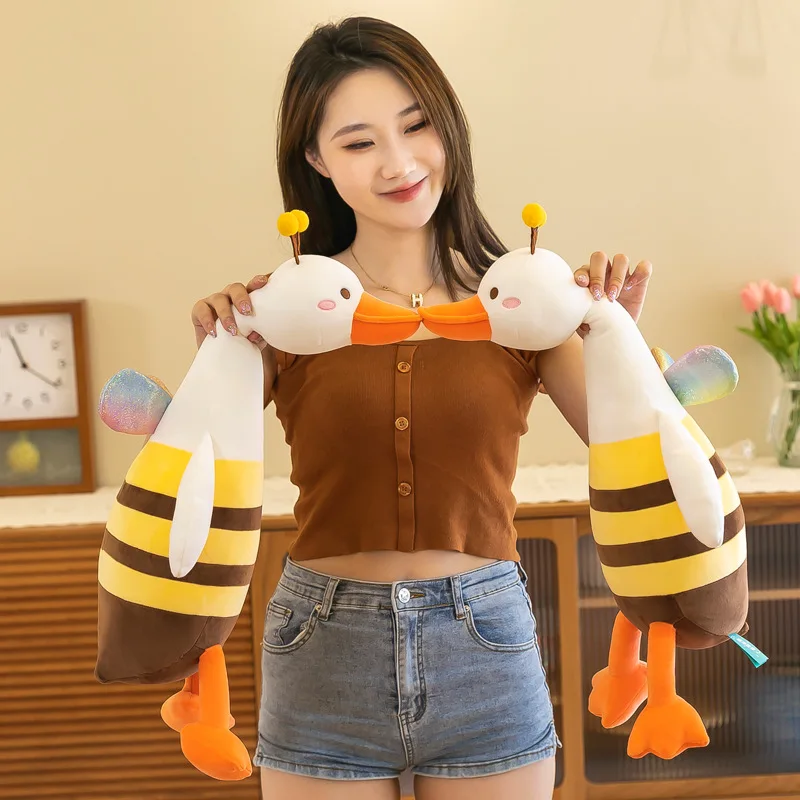 MINISO Big white goose plush toy bee doll hungry crazy doll goose crazy funny duck pillow girl