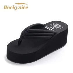 New 2022 Fashion Women Flip Flops Summer Beach Platform Slippers Casual Outside Wedges Sandals Women Shoes Leisure Slippers 6cm