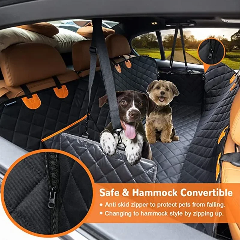 Imagem -05 - Impermeável Pet Car Seat Cover Dog Carriers Travel Mat Rede para Cães Pequenos Médios Grandes Car Rear Back Seat Safety Pad