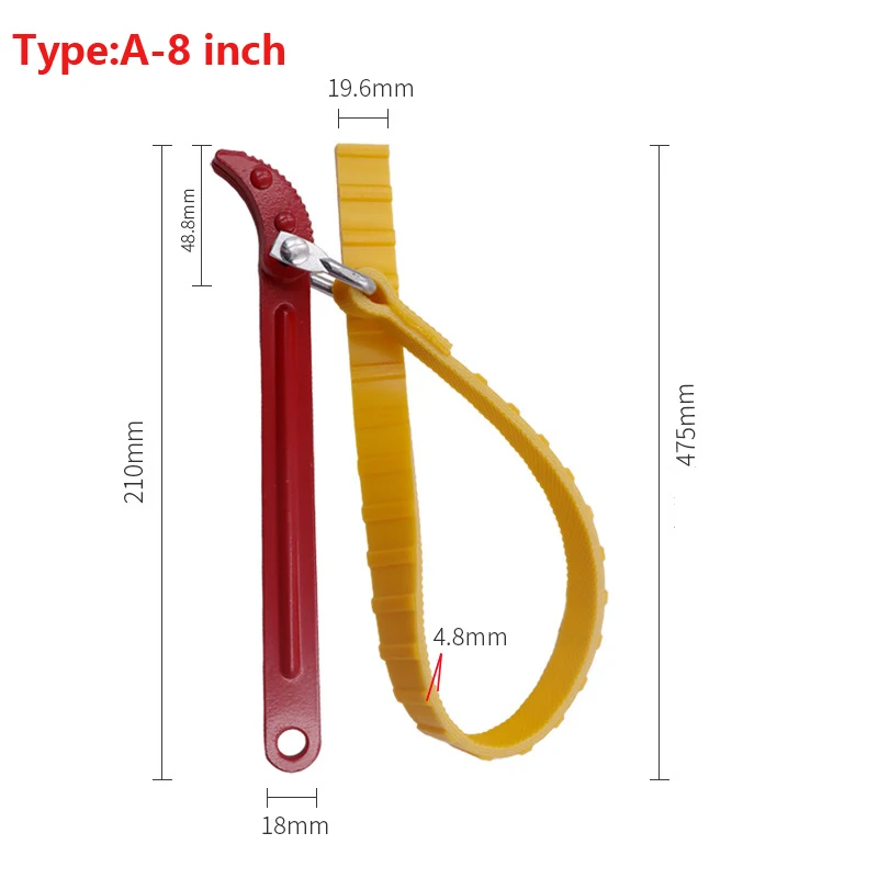 1PC  Belt Wrench Oil Filter Puller Strap Spanner Chain Wrench Strap Opener Adjustable Disassembly Car maintenance Hand Tool