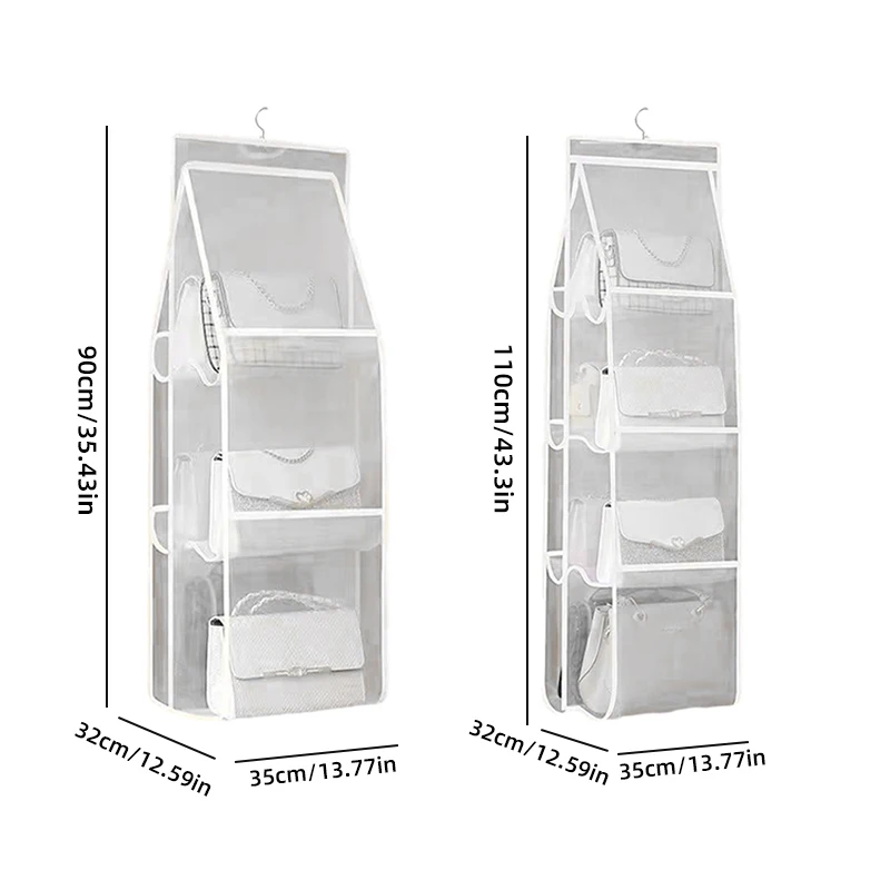 Handbag Storage Artifact Bag Dust-proof Cover Wardrobe Transparent Hanging Storage Shelf Household Room Dormitory Bag Organizer