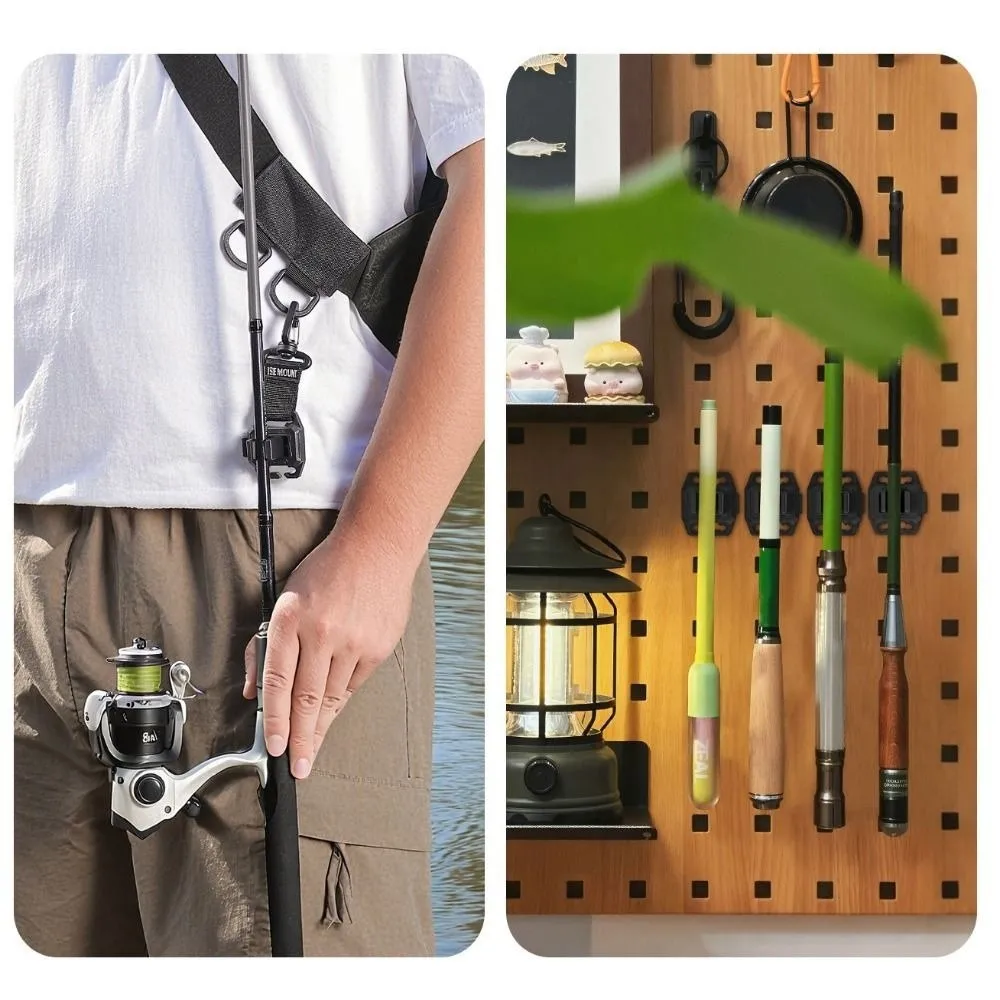 

Multifunctional Outdoor Adjustment Strap Buckle with Spring-Loaded ABS Lure Fishing Rod Holder Adjustable 2 Colors