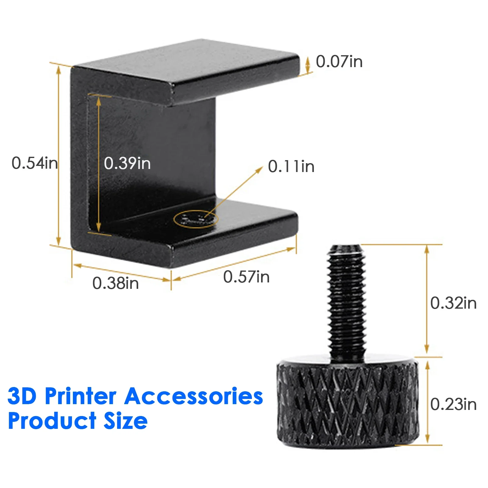 3D Printer Glass Heated Bed Clip, Clamp Heatbed Clip, Aluminium Alloy, Ultimaker Hotbed Build Platform Retainer, 4Pcs