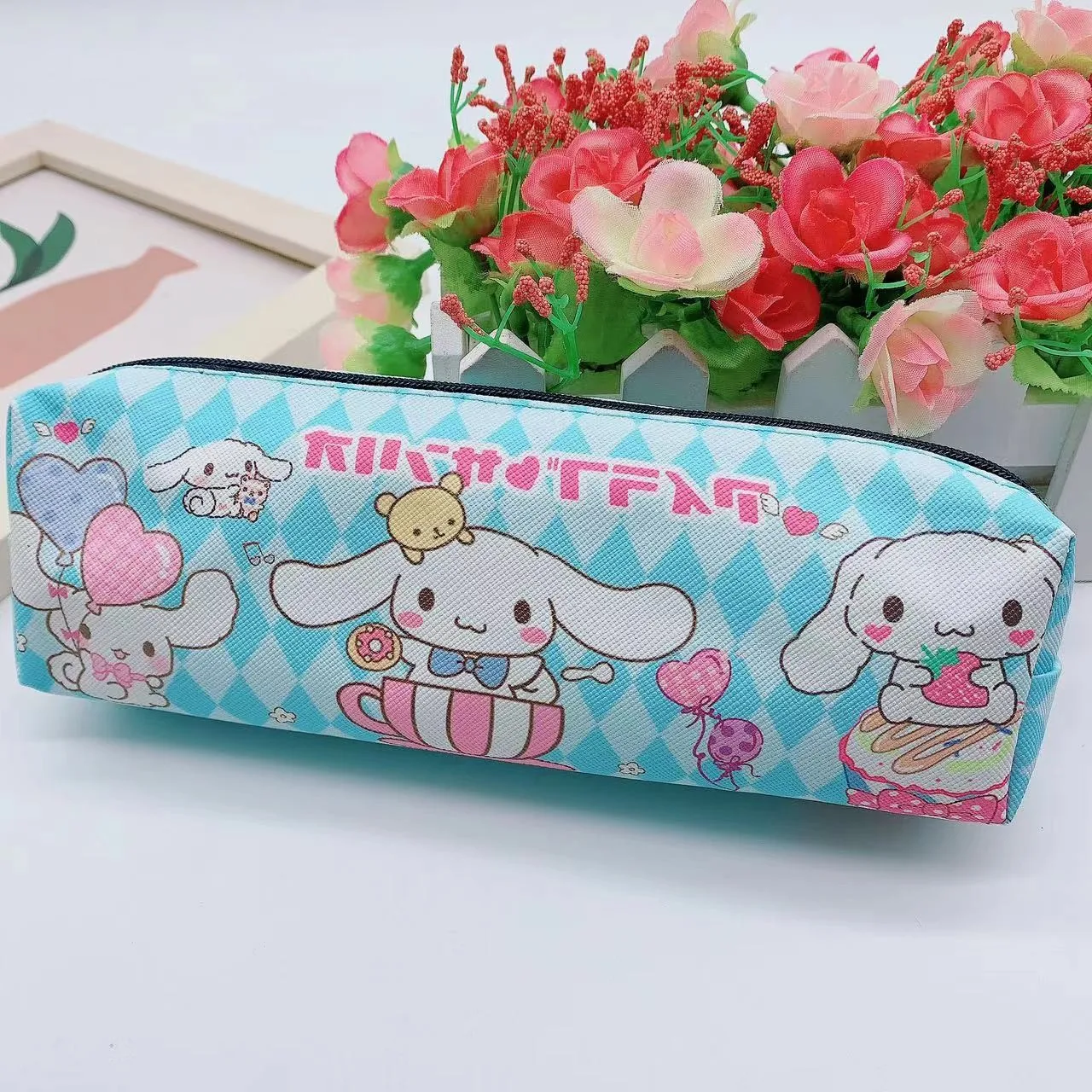Sanrio Peripheral Family Pencil Case, Pencil Case, Student Stationery Pencil Case, Little Devil Pu Zipper Bag, Storage Bag image 5