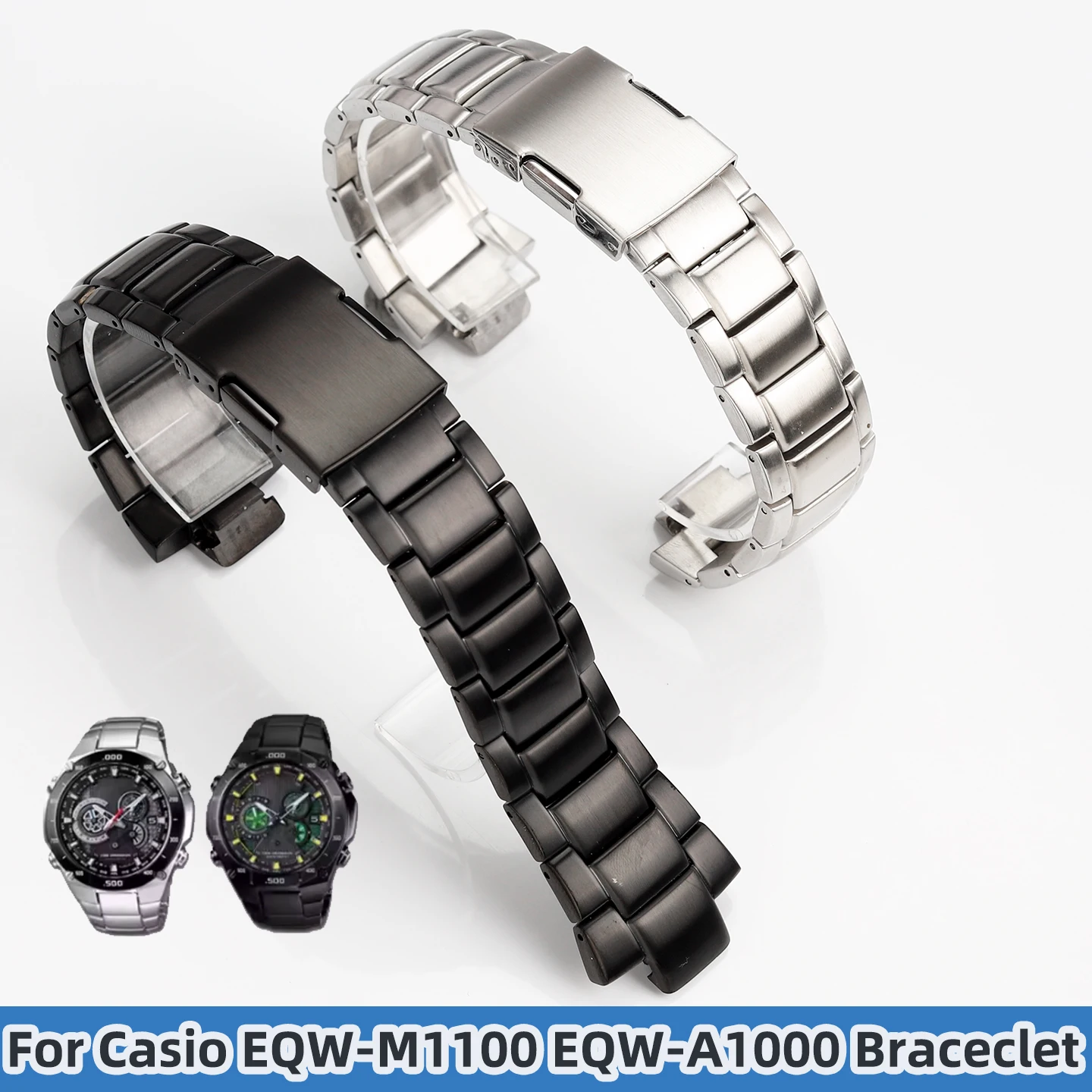 

Ремешок для часов Casio Edifice EQW-A1100 1000 EQW-M1100 из нержавеющей стали, водонепроницаемый спортивный резиновый ремешок для часов EQW-M1100, 13 мм, выпуклый.