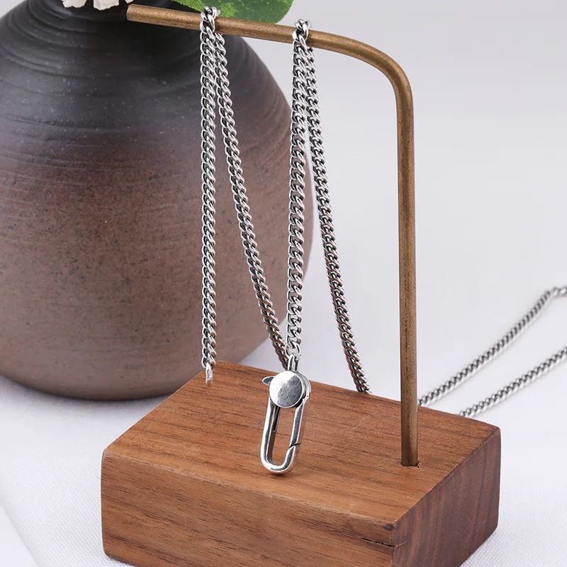 

BOCAI Новая цепочка из чистого серебра 925 пробы, 3 мм, тайское ожерелье в стиле ретро для мужчин и женщин, длинная цепочка для свитера для мальчиков и девочек